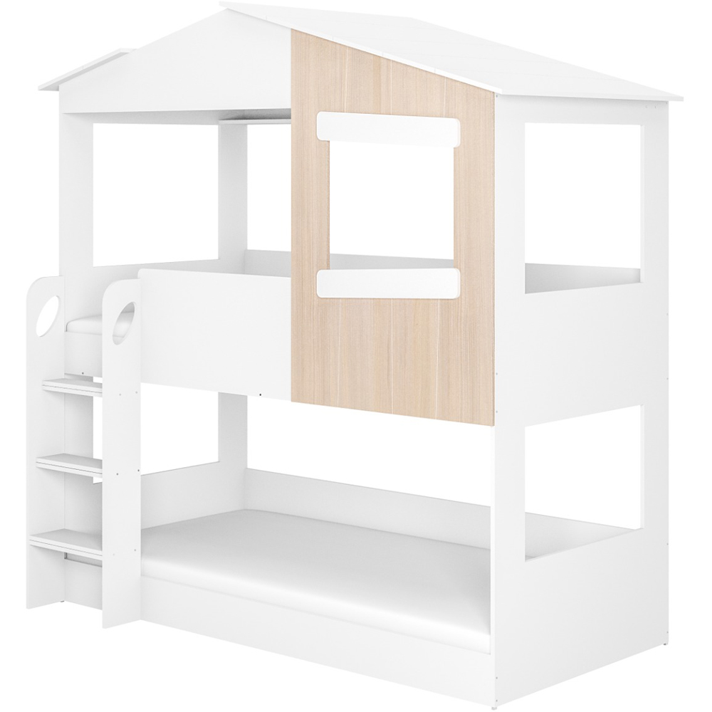 Flair Dreamland White and Oak House Bunk Bed Image 2