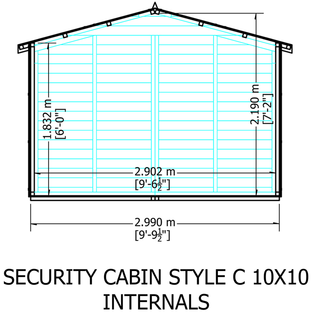 Shire 10 x 10ft Shiplap Style C Security Cabin Apex Garden Shed Image 6