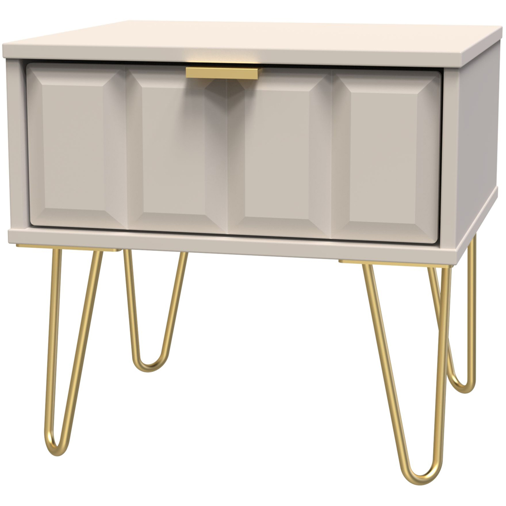 Crowndale Cube Single Drawer Matt Kashmir Bedside Table Image 2