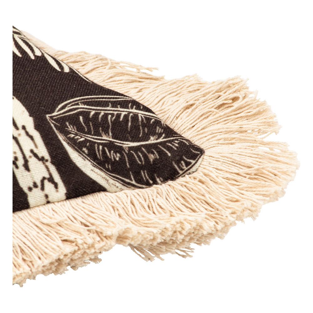 Paoletti Colonial Espresso Palm Fringed Cushion Image 5