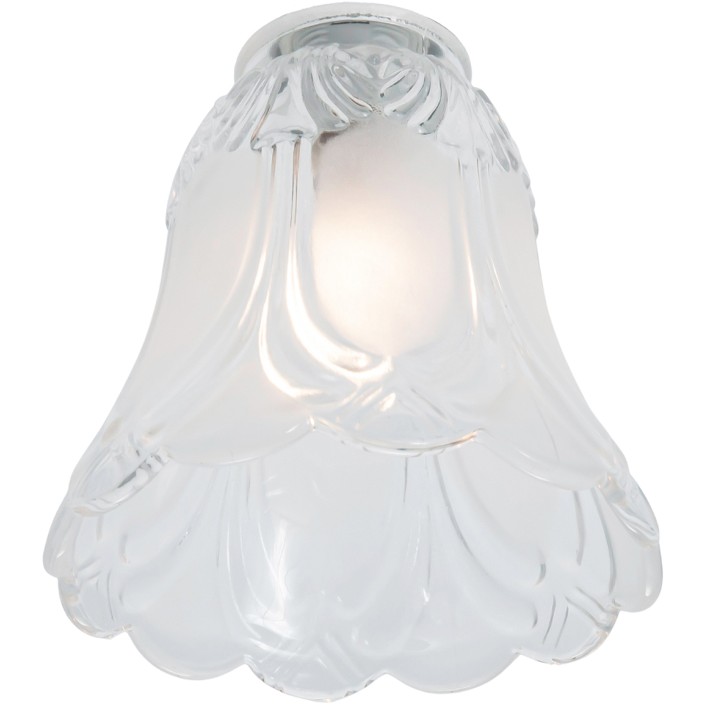 Happy Homewares Frosted and Clear Floral Glass Shade 2 Pack Image 6