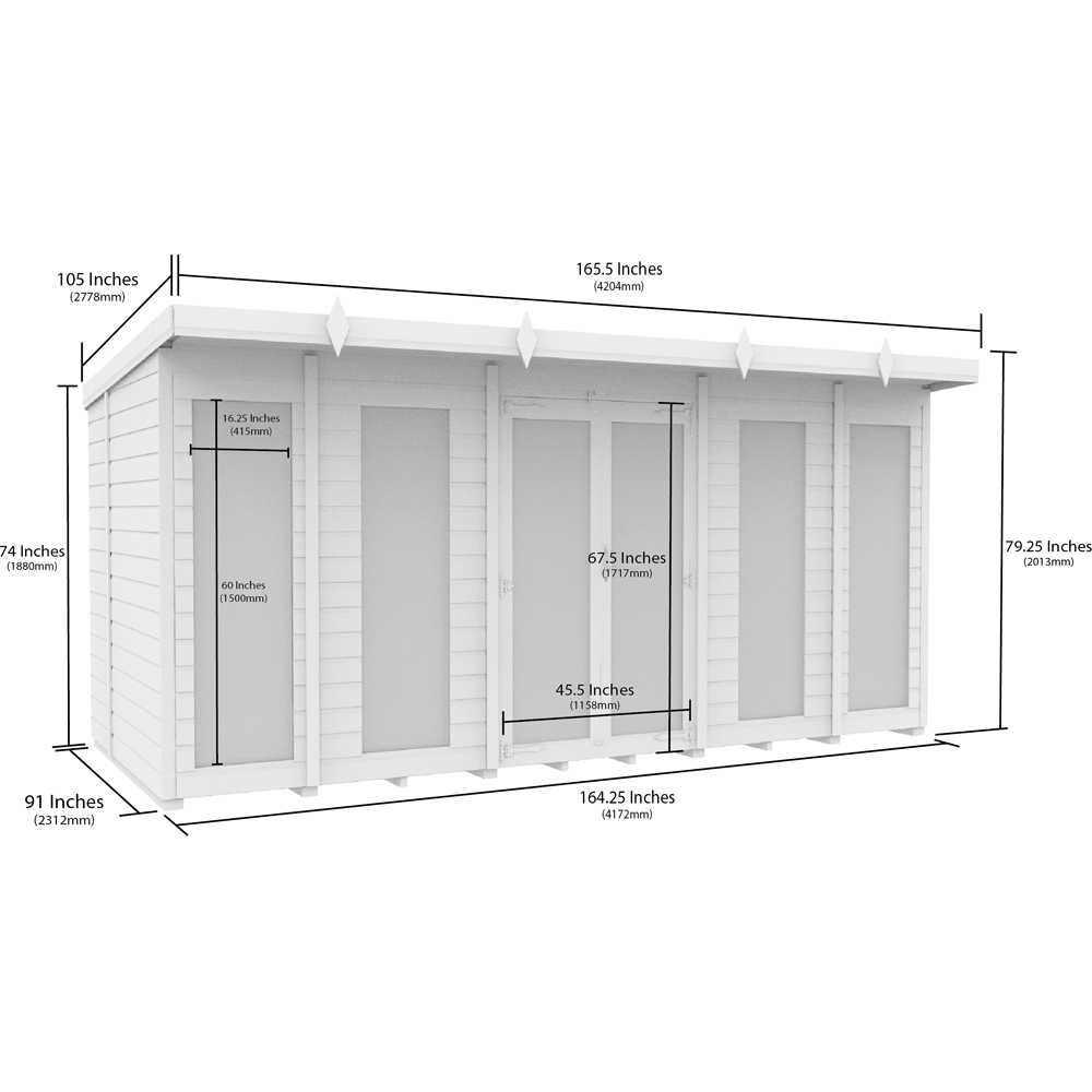 DIY Sheds 14 x 8ft Tongue and Groove Timber Pent Summerhouse Image 7