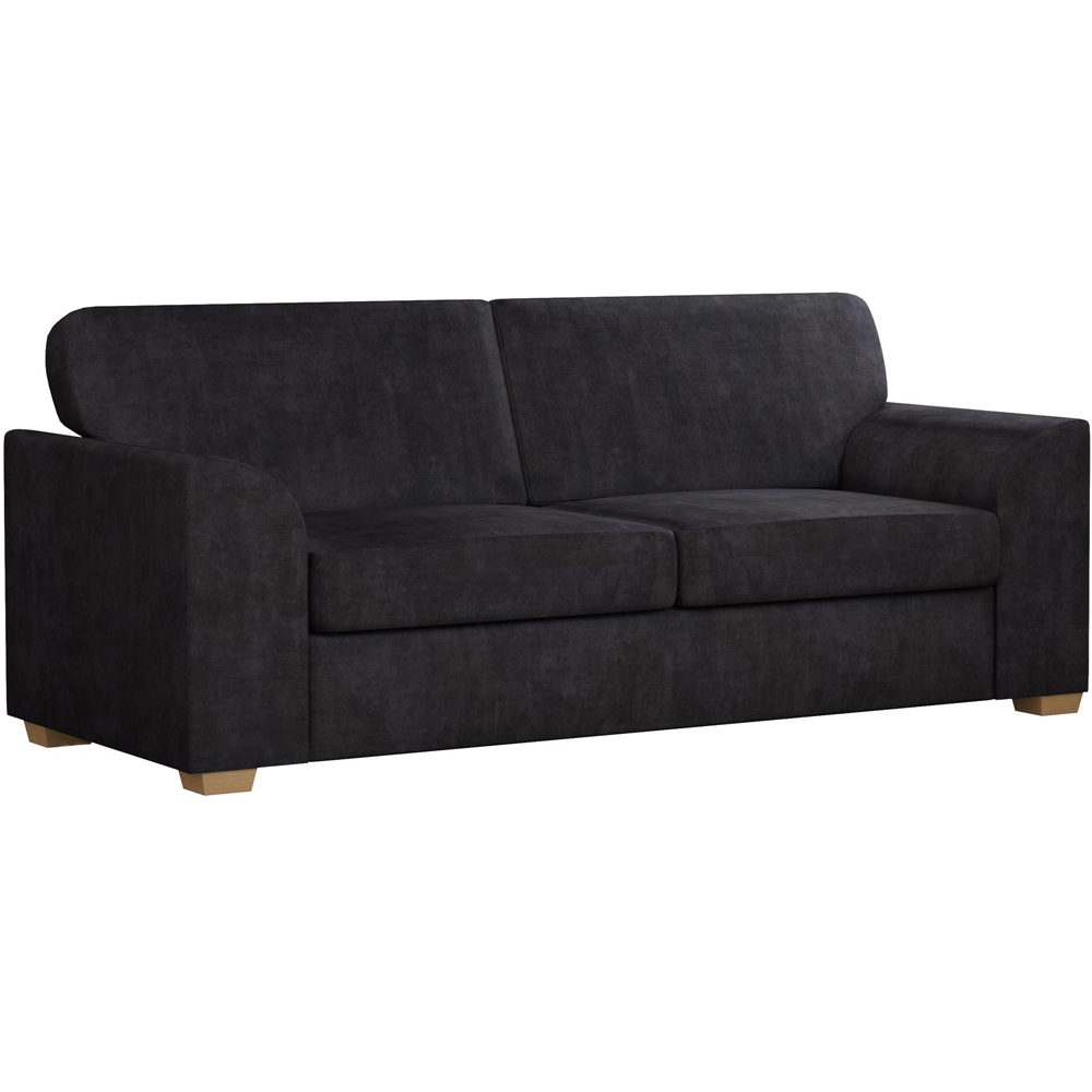 Modo 5 Seater Ebony Plush Velvet Fixed Back Sofa Set Image 2