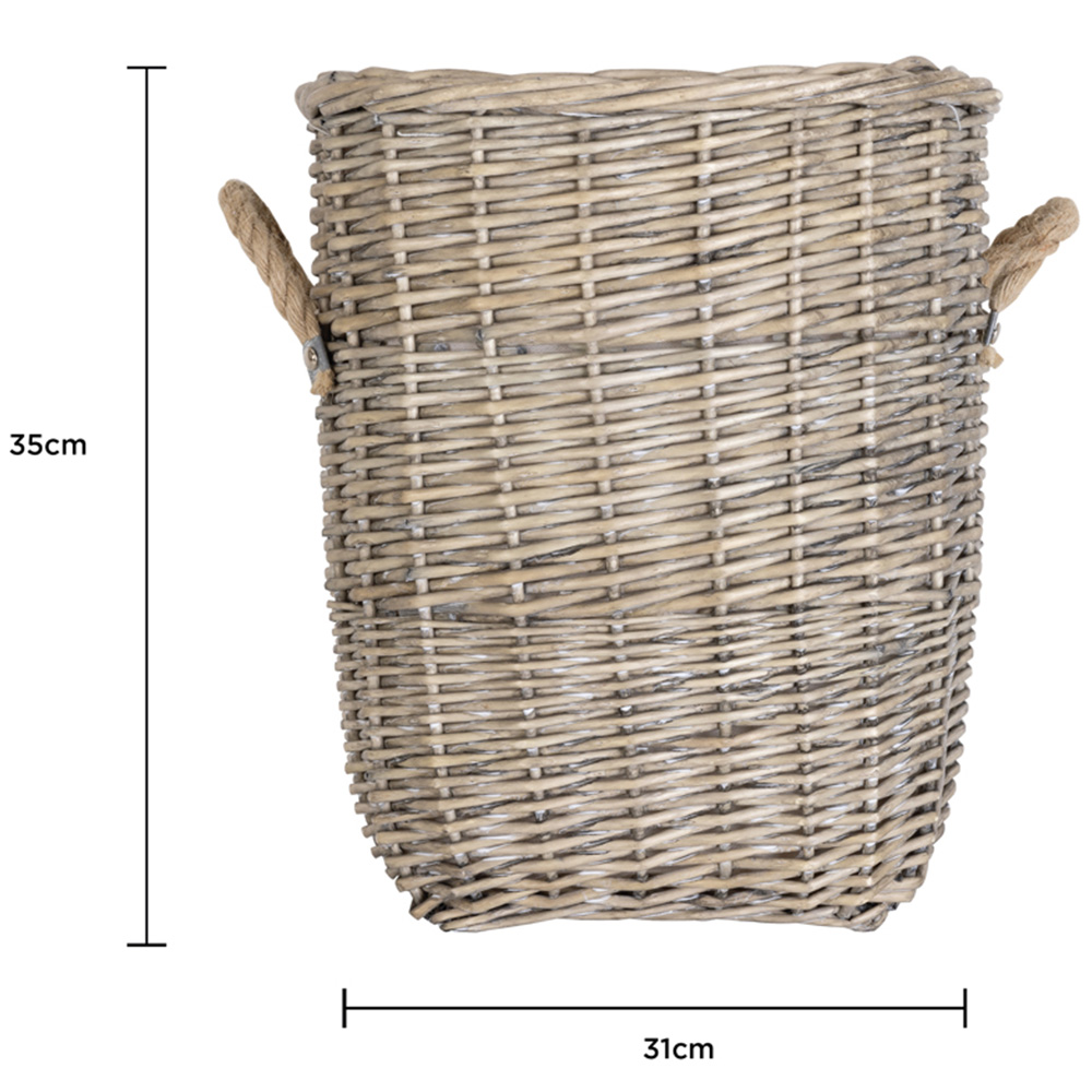 Charles Bentley Snug Wicker Log Basket with Fabric Liner Set of 2 Image 8