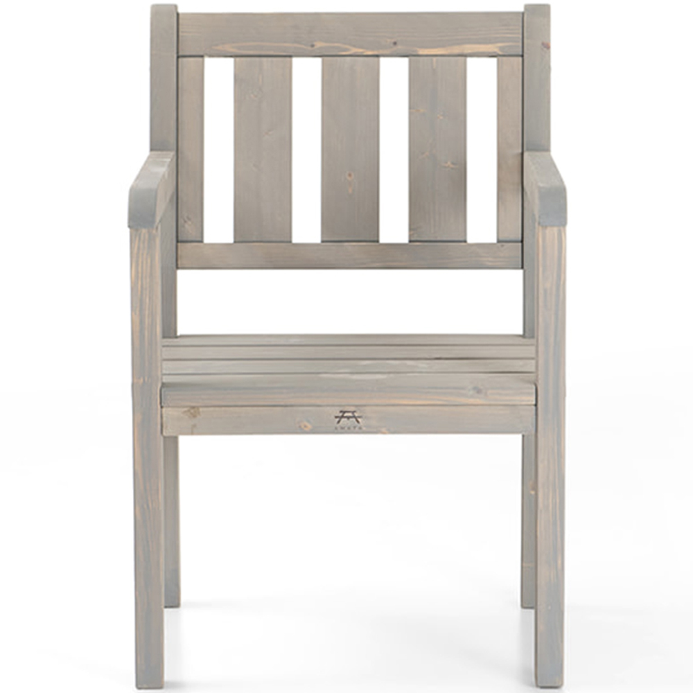 AMATA Ungurs Grey Wooden Straight Garden Chair Image 3