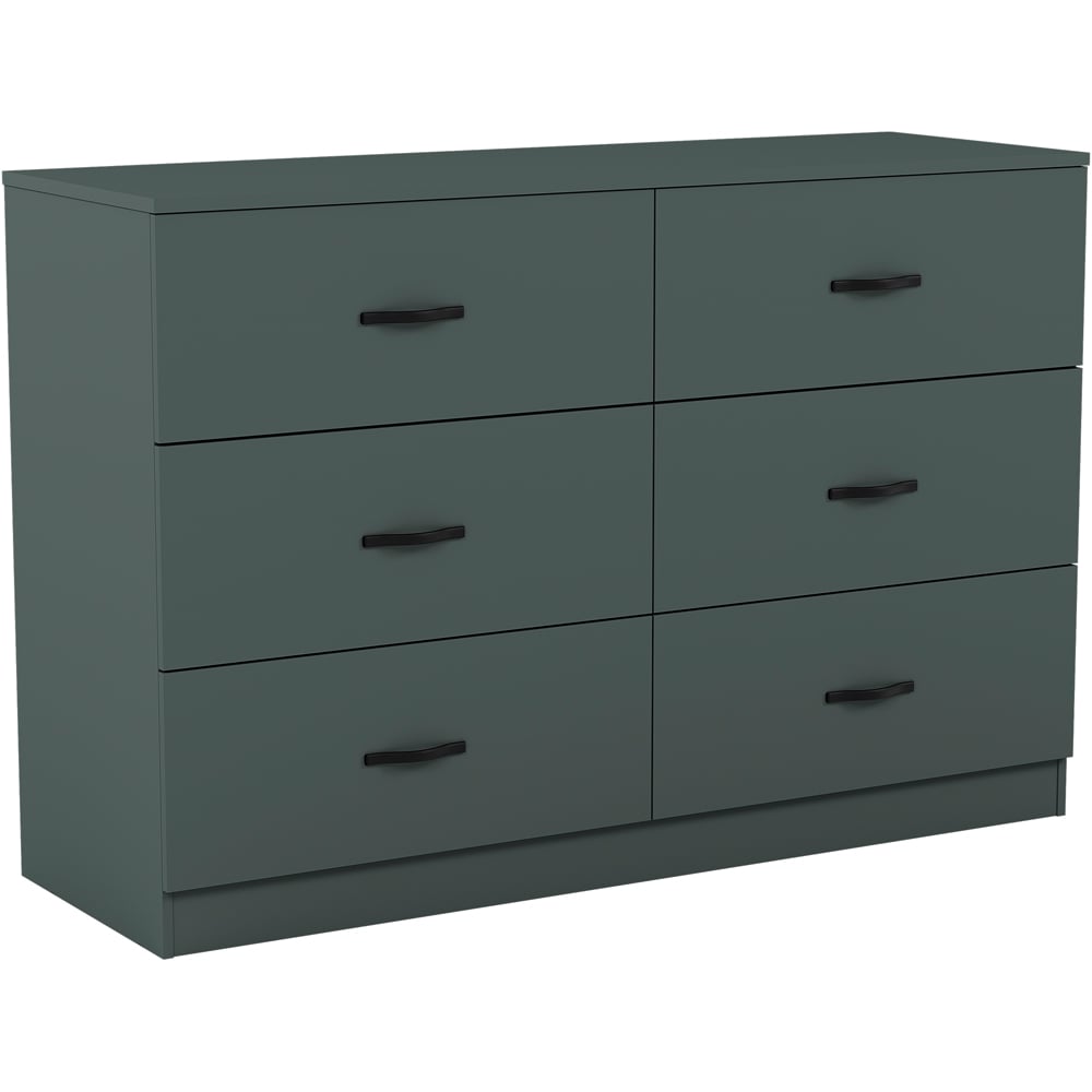 Vida Designs Riano 6 Drawer Jasper Green Chest of Drawers Image 2