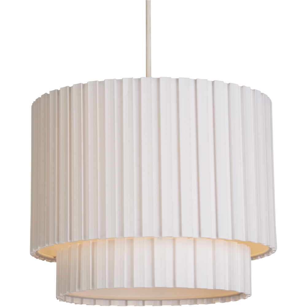 Lighting Collection Aurelia 2 Tier White Box Pleat Ceiling Shade Image 3
