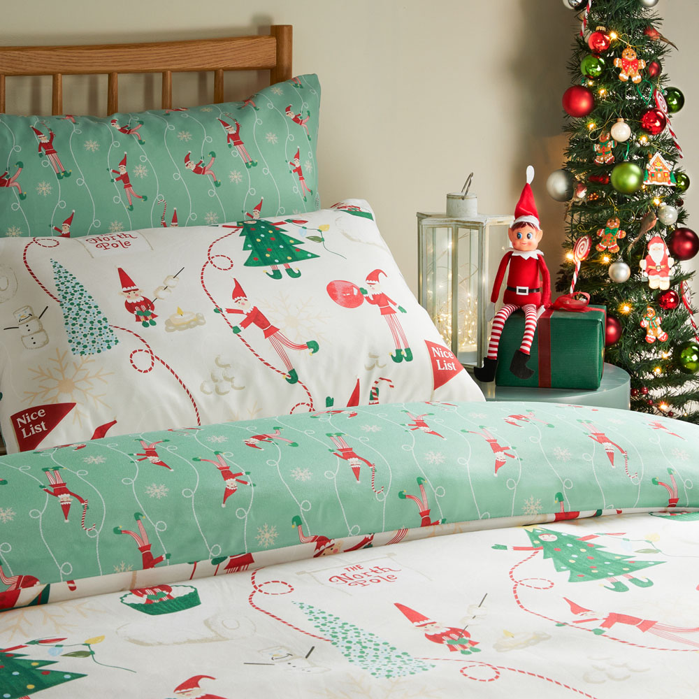 Duvet Day Single Elfie Printed Soft Touch Reversible Duvet Set Image 2