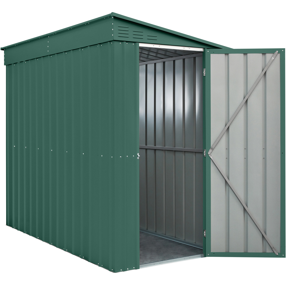 Globel 4 x 8ft Single Door Green Metal Lean To Garden Shed Image 4