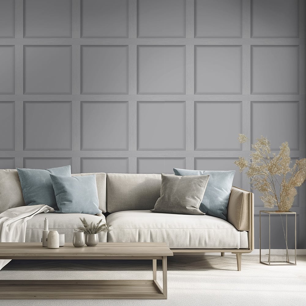 Holden Decor Modern Wood Panel Grey Wallpaper Image 3