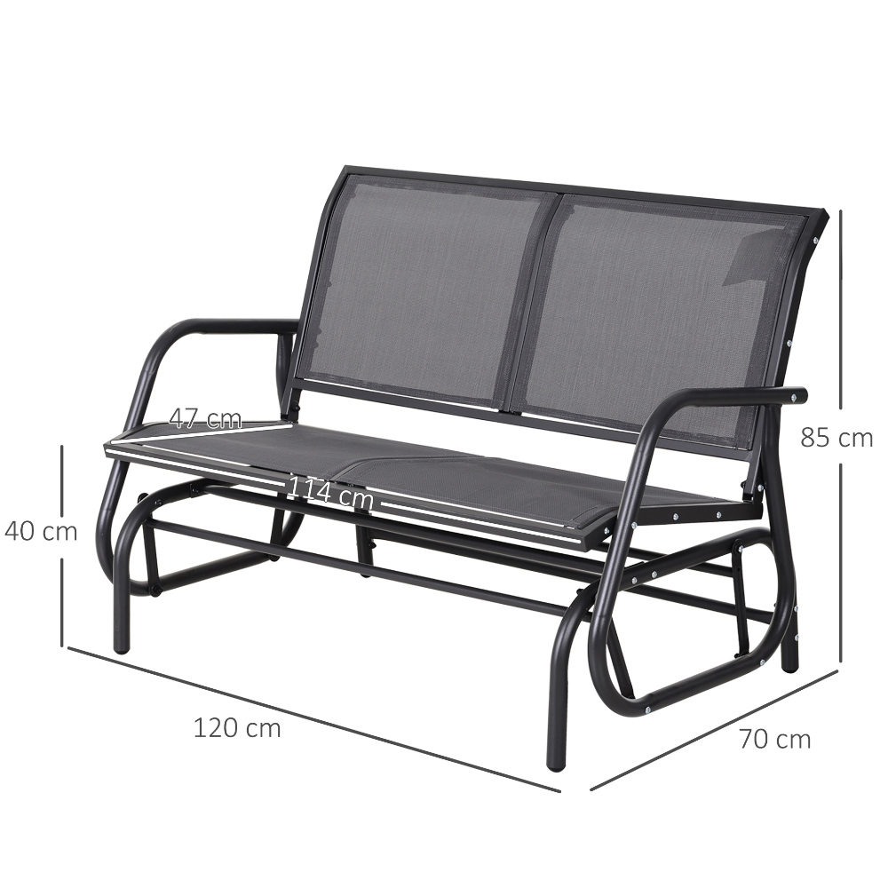Outsunny Double Rocking Chair Grey Image 6