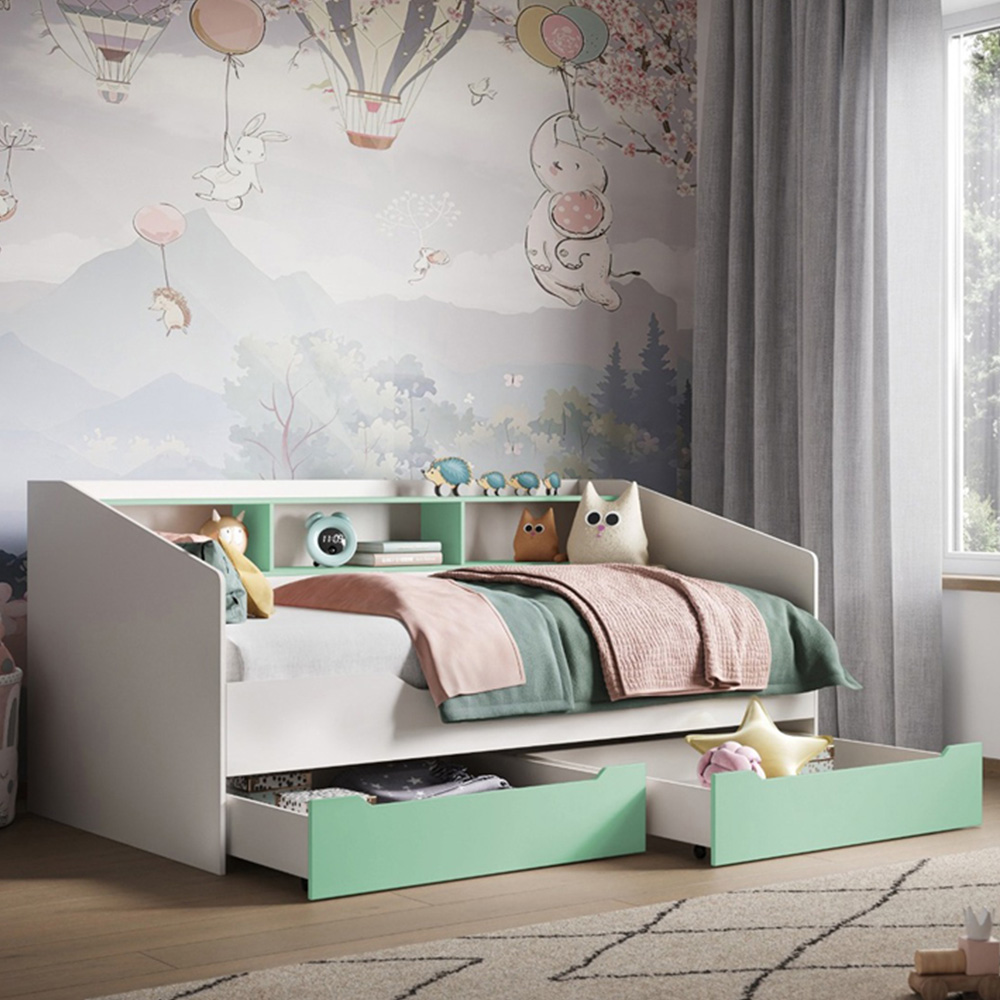 Flair Leni Single White and Mint Day Bed Image 5