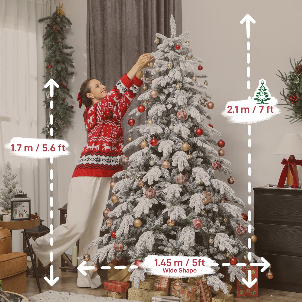 Everglow Snow Flocked Artificial Christmas Tree 7ft Image 9