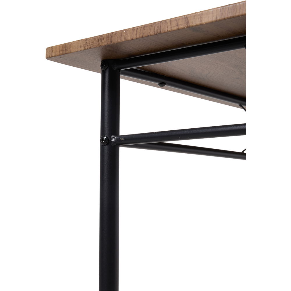 Living and Home 4 Seater Oak and Black Dining Set Image 6