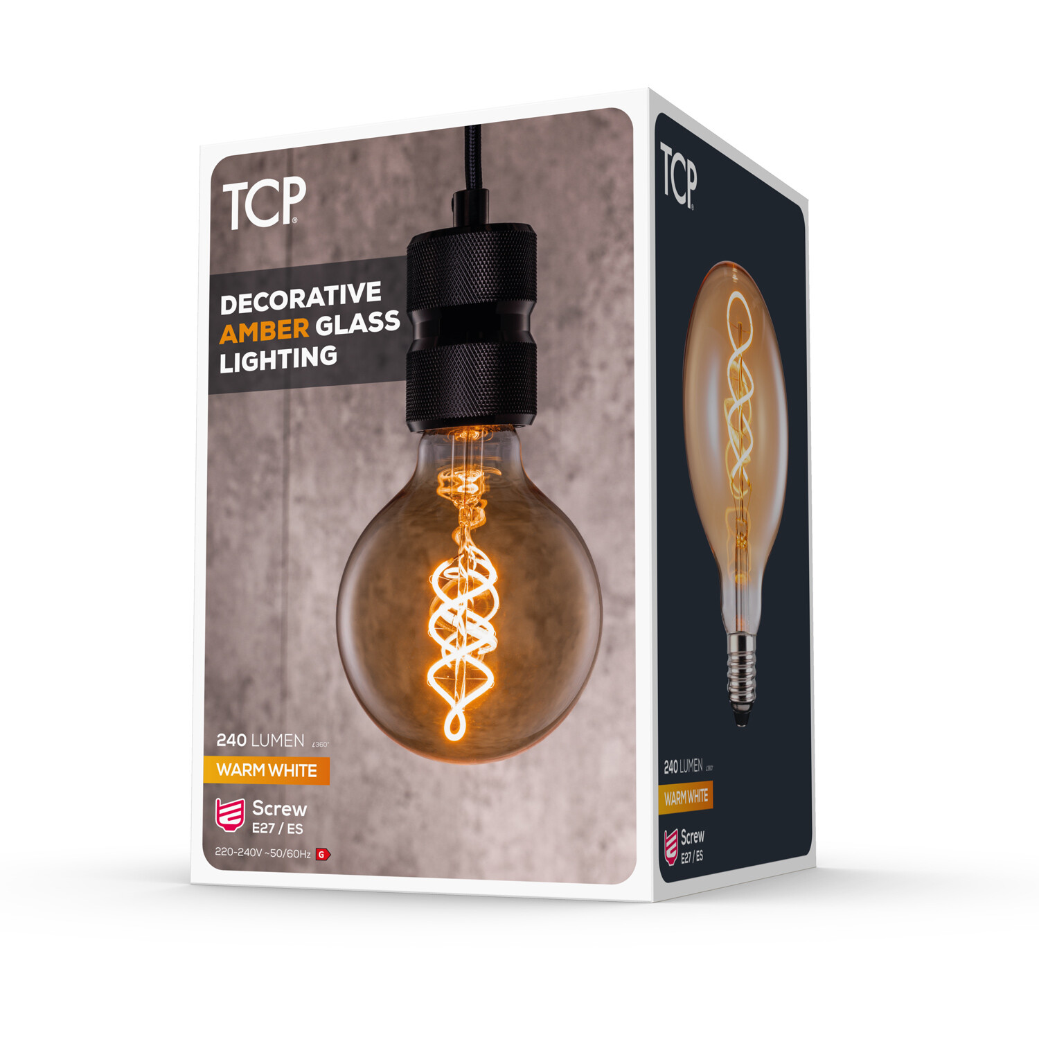 TCP Amber Twist Decorative Filament 240L E27 Bulb Warm White Image 3