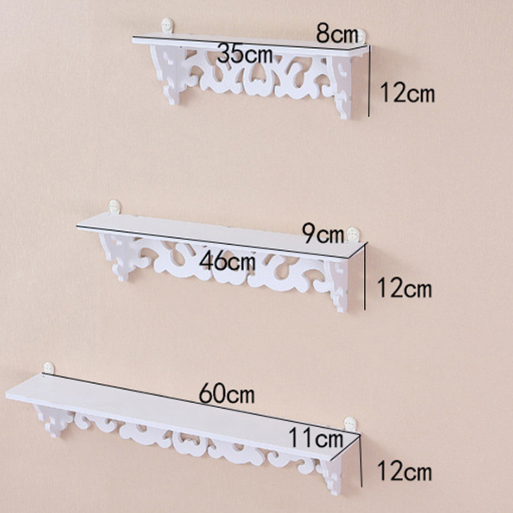 Living and Home 3 Pack White Wall Hanging Floating Shelf Image 8