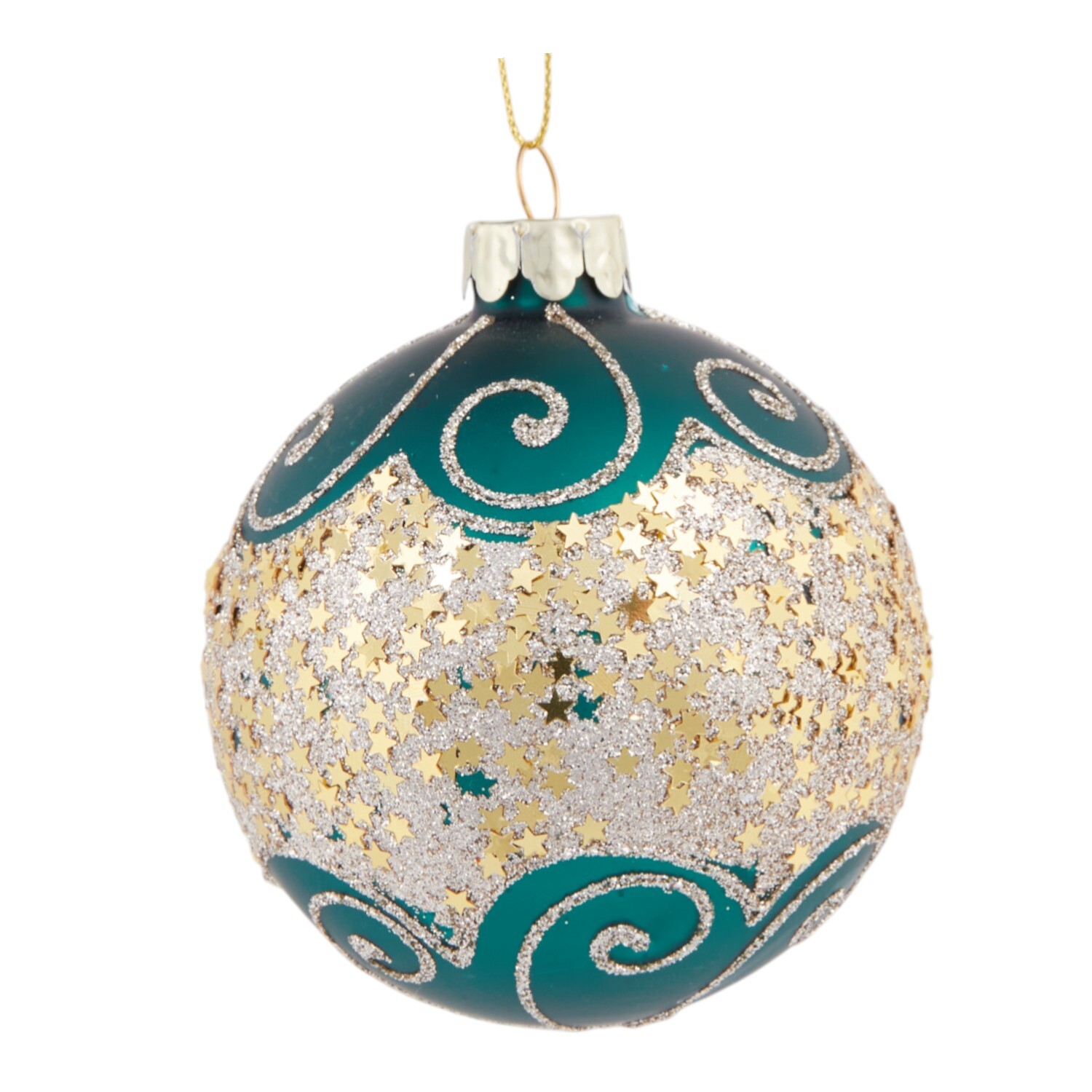 Emerald Glitter Pattern Bauble Image 2