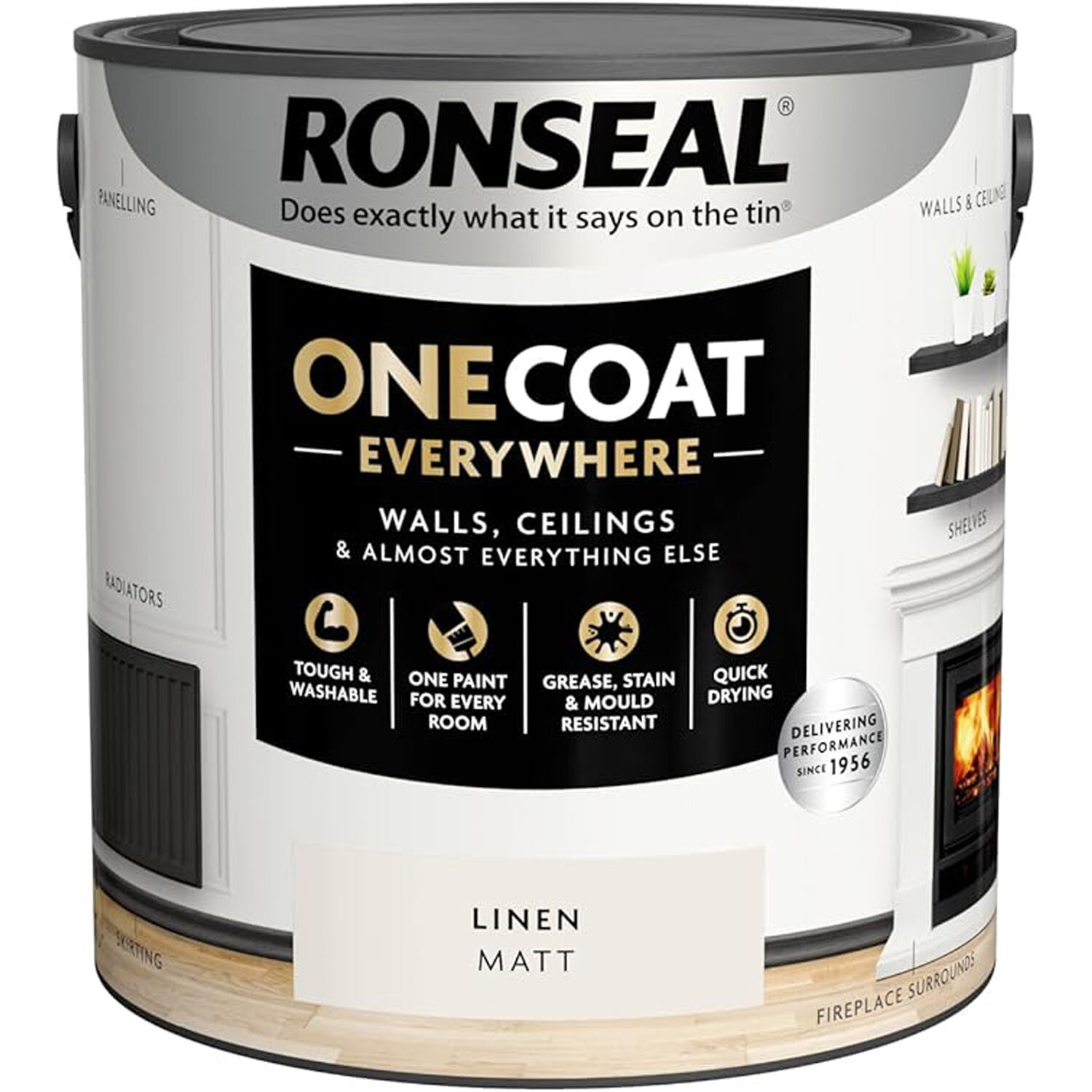 Ronseal One Coat Everywhere Interior Paint Linen 2.5l Image 2