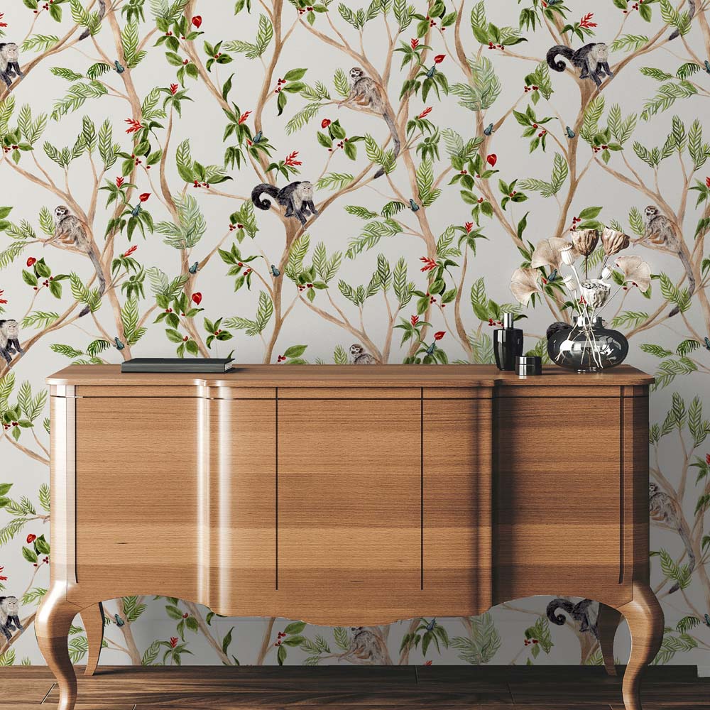 Arthouse Tropical Monkey Multicolour Wallpaper Image 4