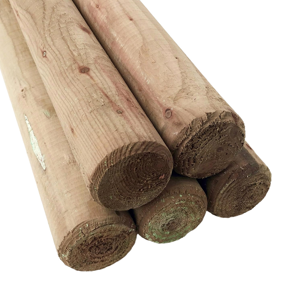 Inspirational Gifting Round Wooden Fence Post 1.5m x 50mm 20 Pack Image 3