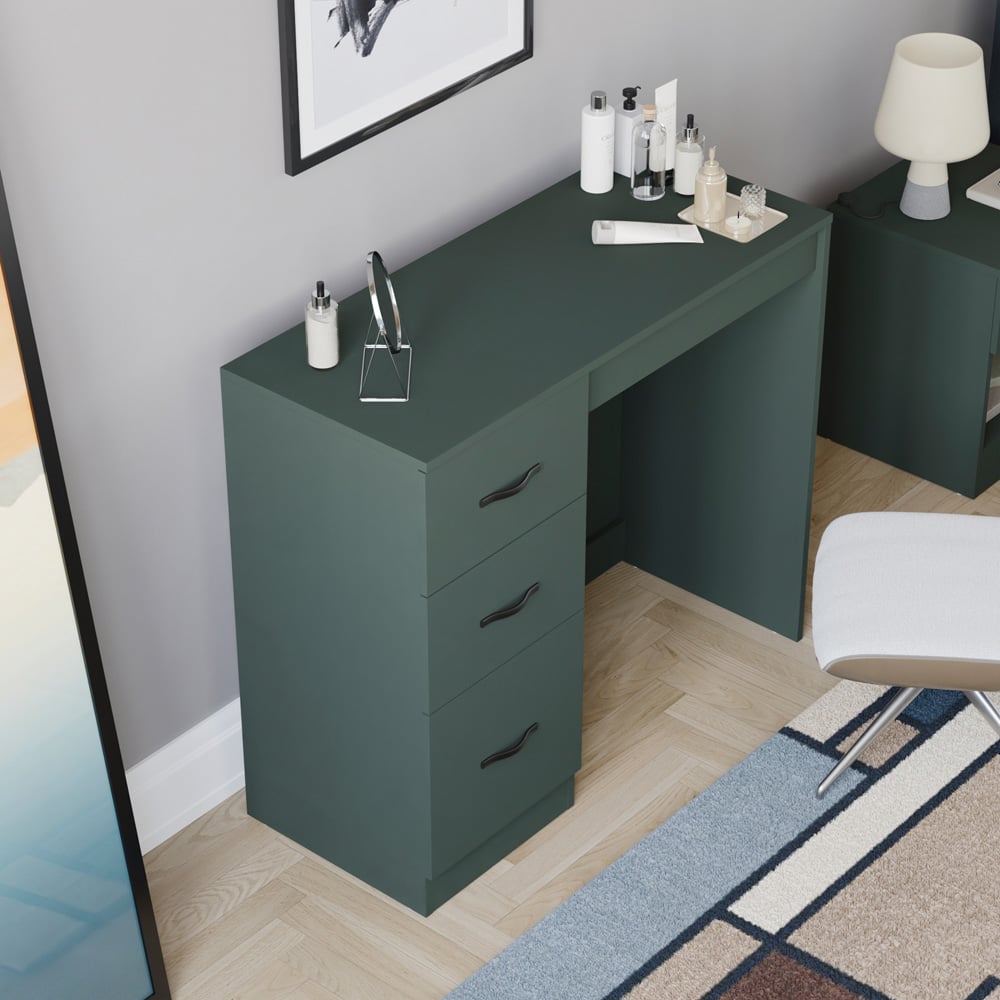 Vida Designs Riano 3 Drawer Jasper Green Dressing Table Image 6