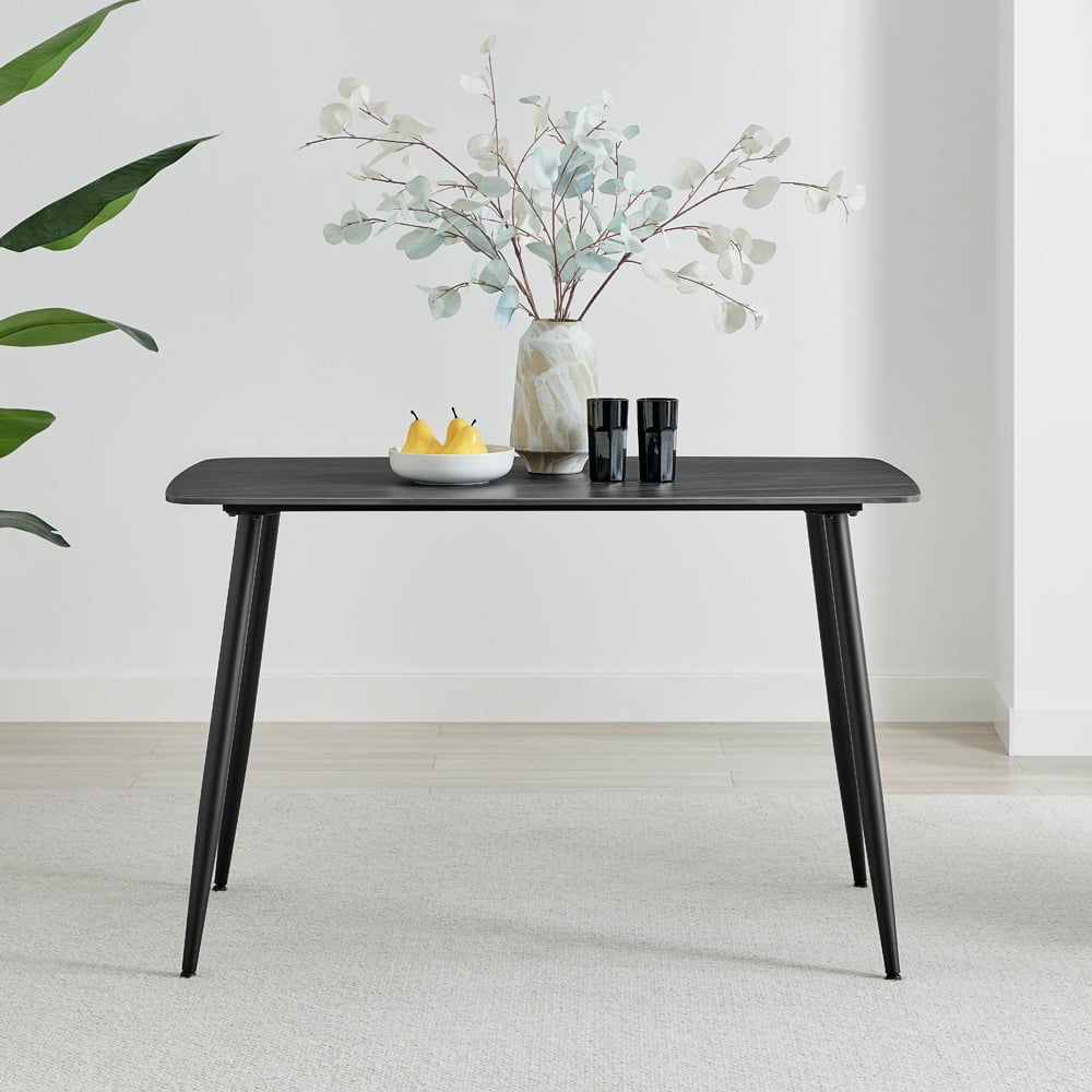 Furniturebox Sienna 4 Seater Marble Effect Ceramic Dining Table Grey Image 5