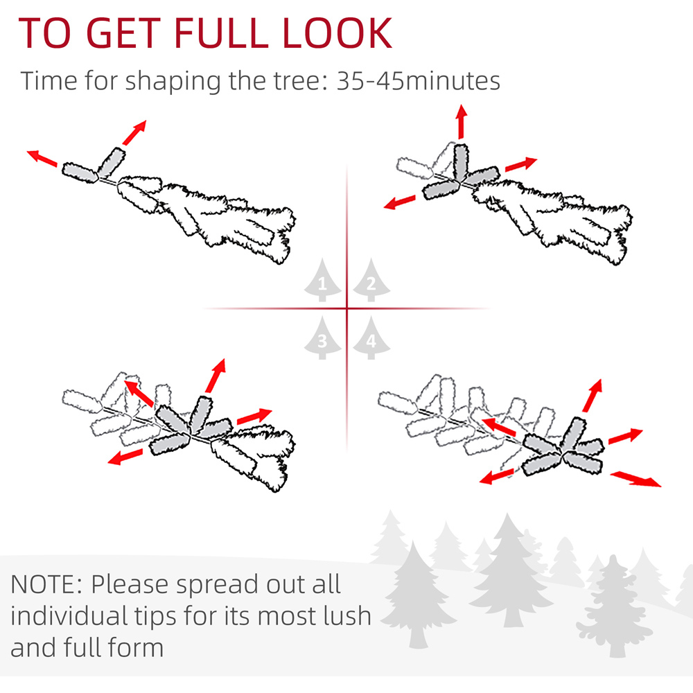 Everglow Colourful LED Pre-Lit Tall Green Artificial Slim Pencil Christmas Tree 7ft Image 5