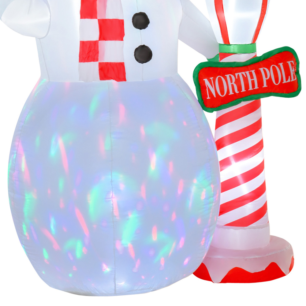 Everglow LED Inflatable Christmas Snowman with Street Lamp Decoration 7.8ft Image 4