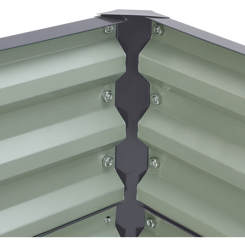 Living and Home Grey Rectangle Galvanised Steel Raised Garden Bed 180 x 90cm Image 4