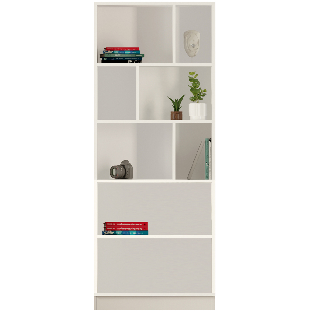 Evu Maison 2 Door Single Drawer Home Office Desk with Bookcase Image 4