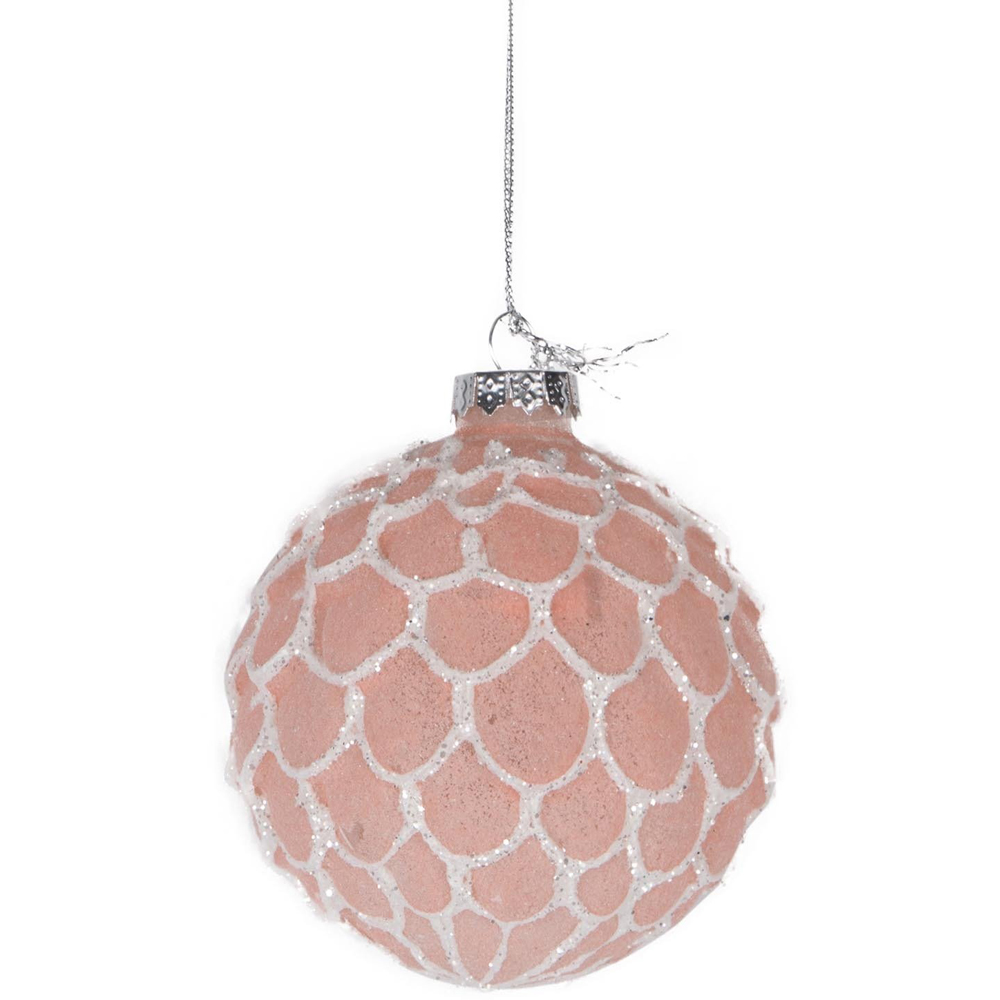 Blush Or White Glitter Bauble Image 3
