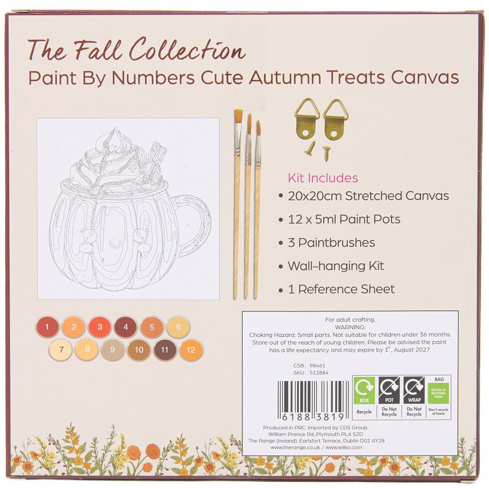 Paint By Numbers Cute Autumn Treats Canvas Kit Image 8