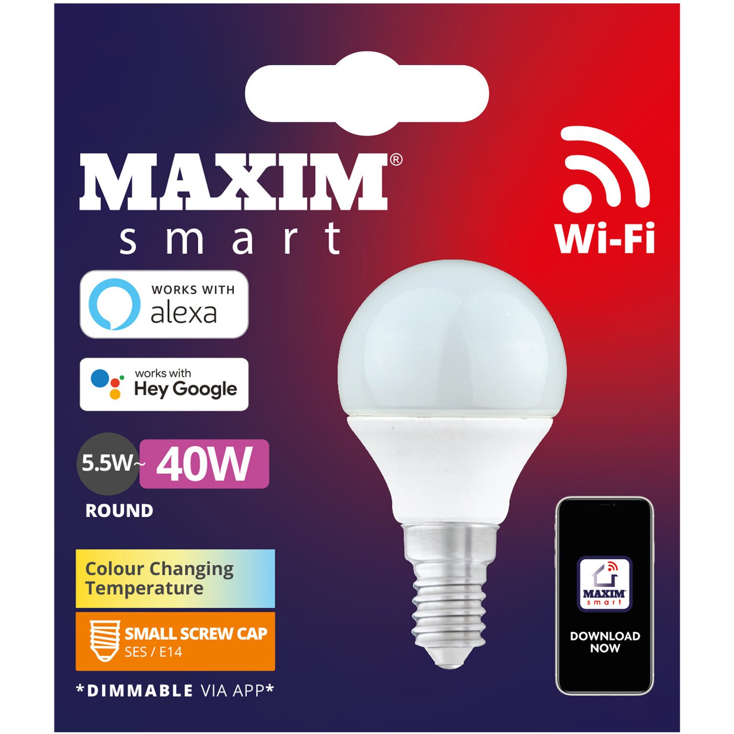 Maxim Smart LED GLS E14 Bulb Pearl Image