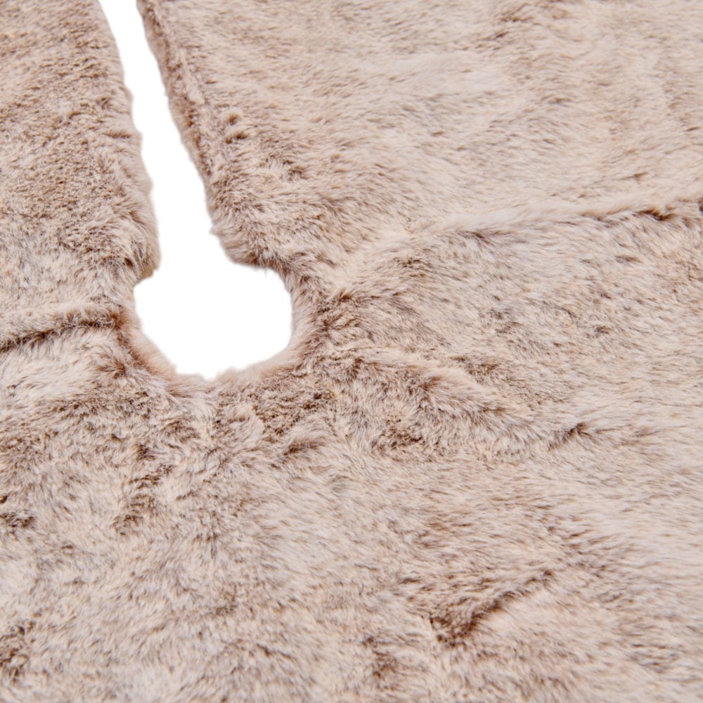 Grey Faux Fur Tree Skirt 90cm Image 2