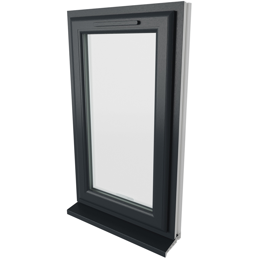 Crystal uPVC Double Glazed Window Top Hung Opener Grey White Clear Glass 610x1040mm Image 9