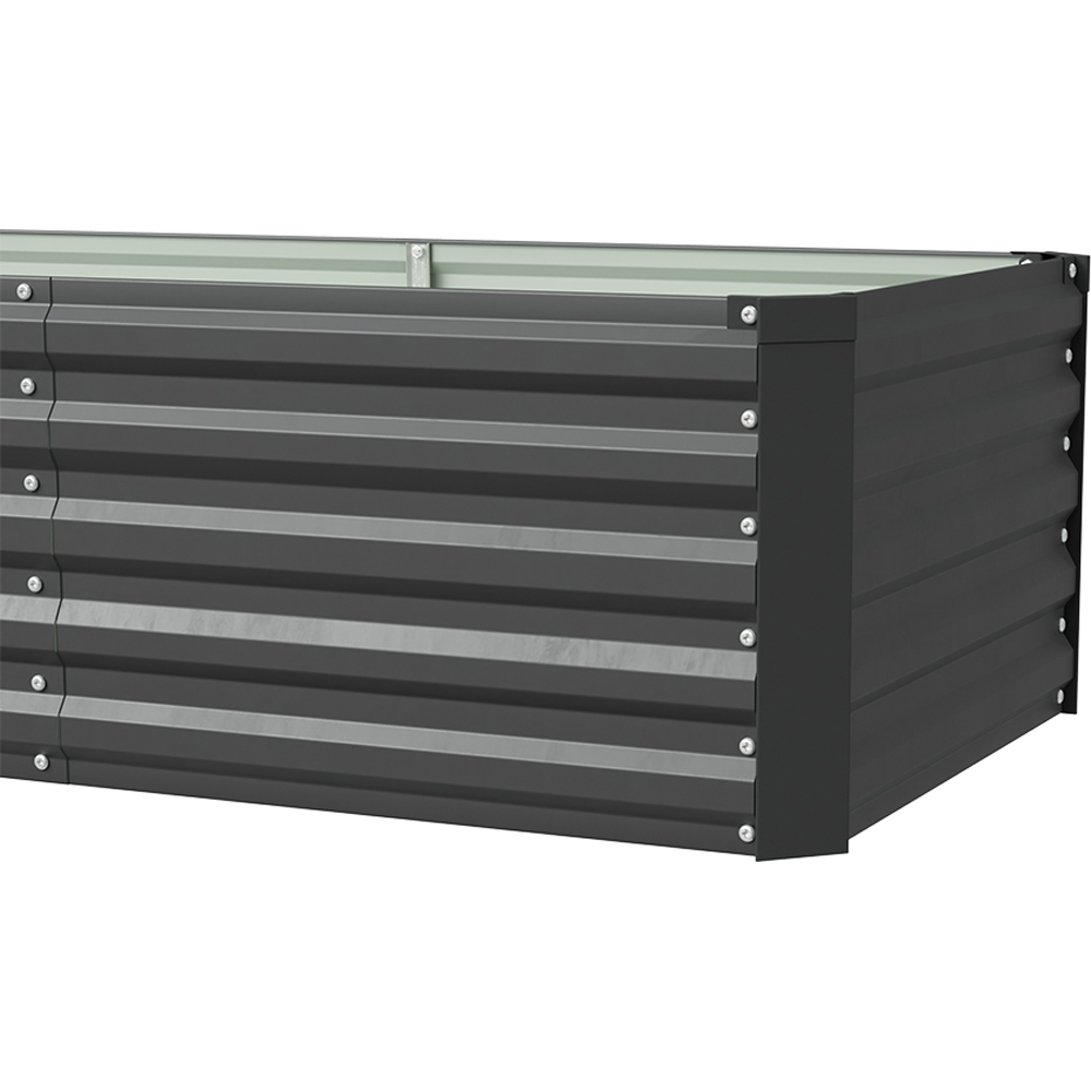 Living and Home Black Large Rectangular Galvanised Steel Raised Garden Bed 240 x 80cm Image 6