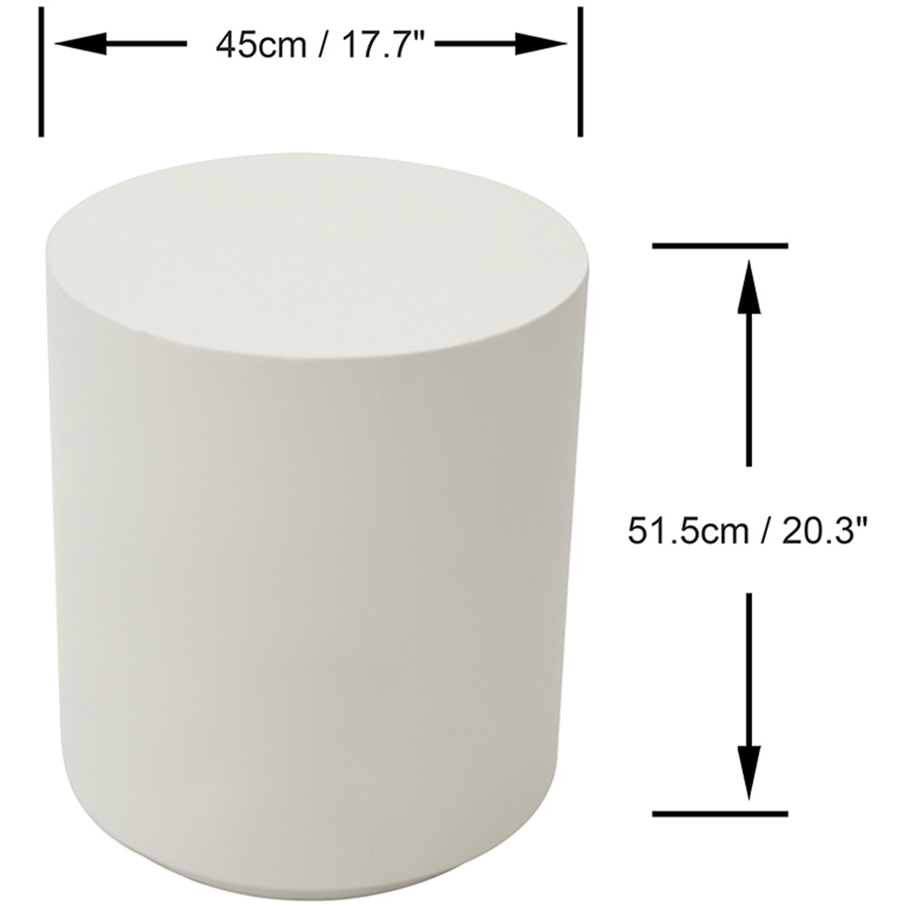 Elementi Rome Cream White GRC Side Table Image 5