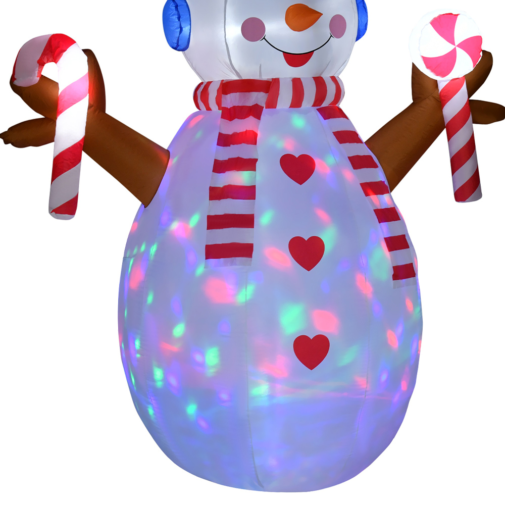 Everglow LED Inflatable Christmas Snowman with Candy Canes Decoration 7.8ft Image 4