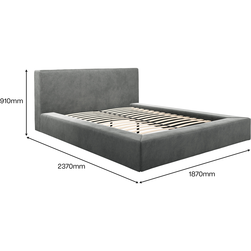 LPD Home Soho Dapple Grey King Size Velvet Bed Image 7