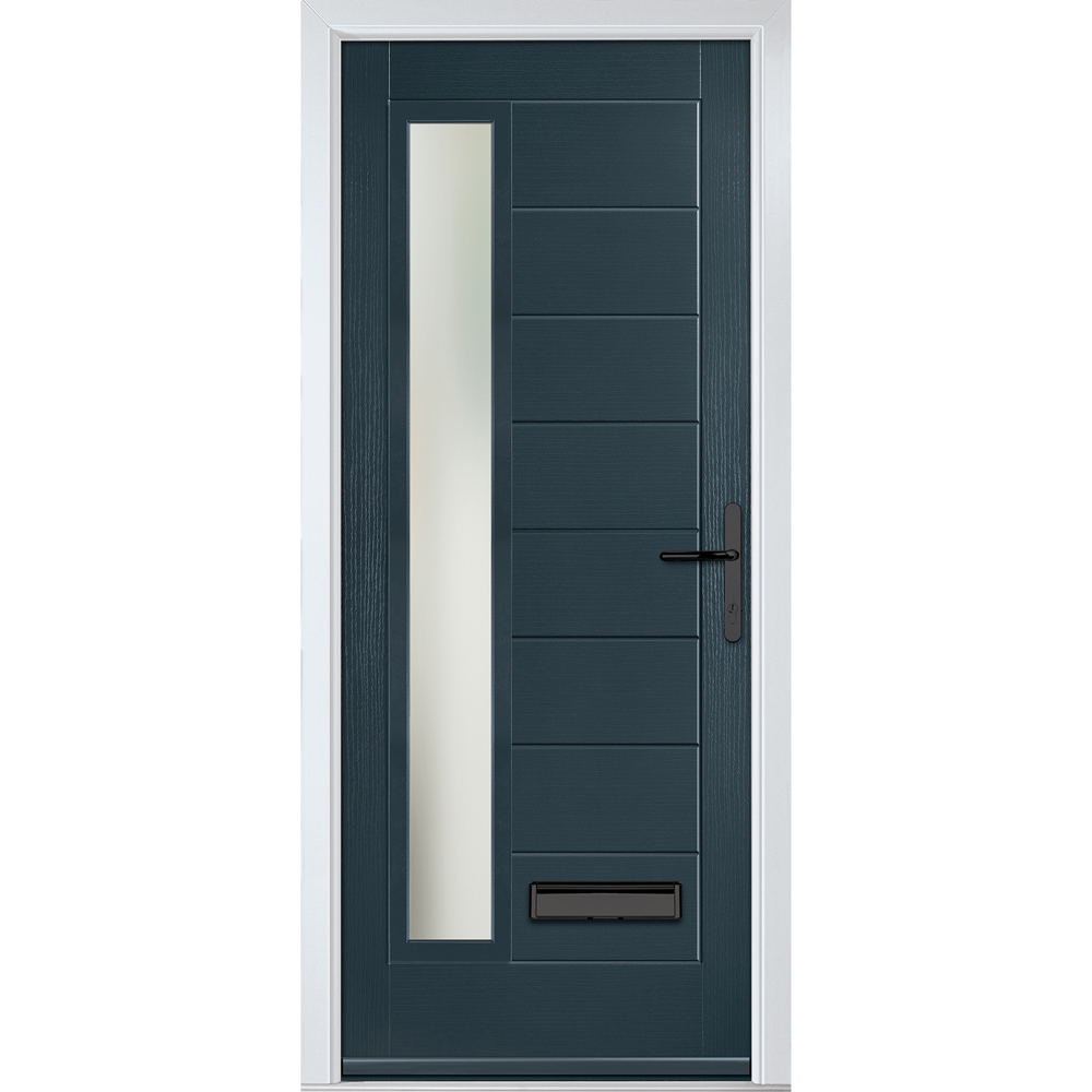 Crystal-Direct Monza Anthracite Grey GRP Clear Glass Left Hand Open Front Door 2090 x 920mm Image 1