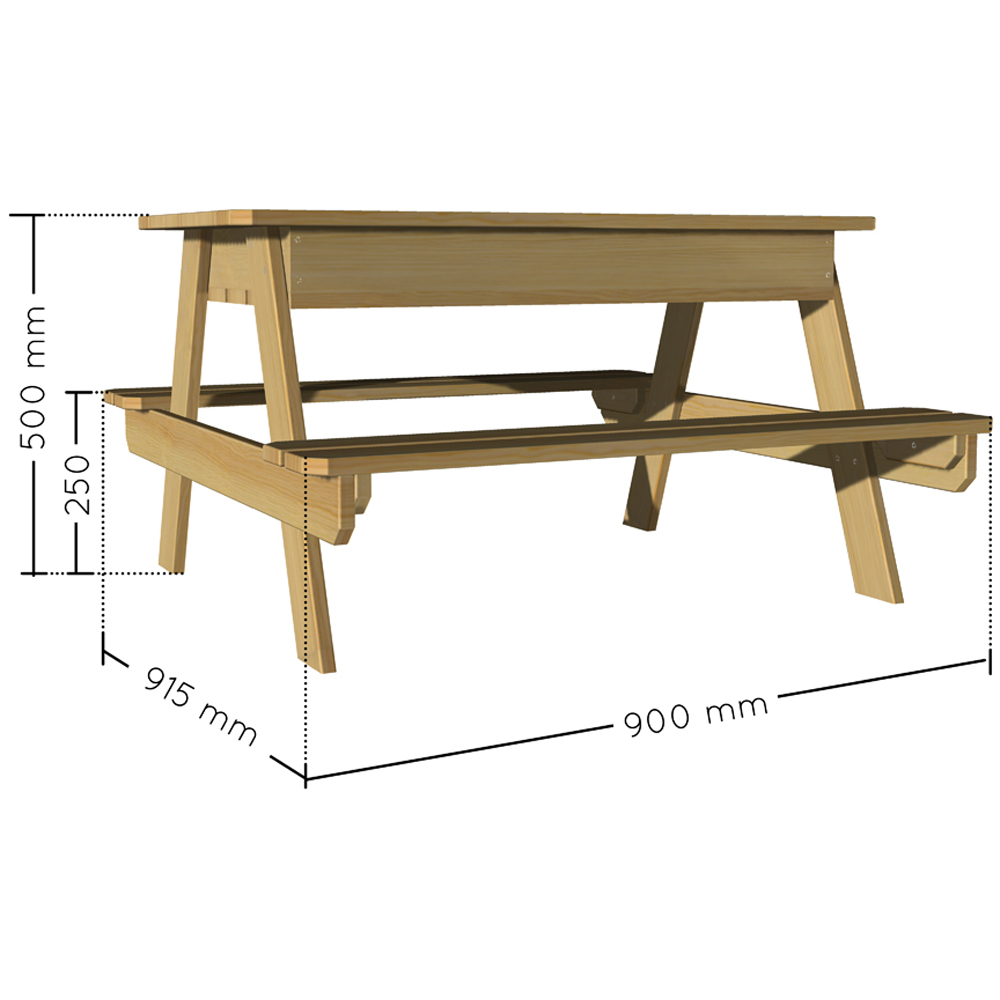 Soulet Kids 4 Seater Wooden Picnic Table with Sand Pit Image 8