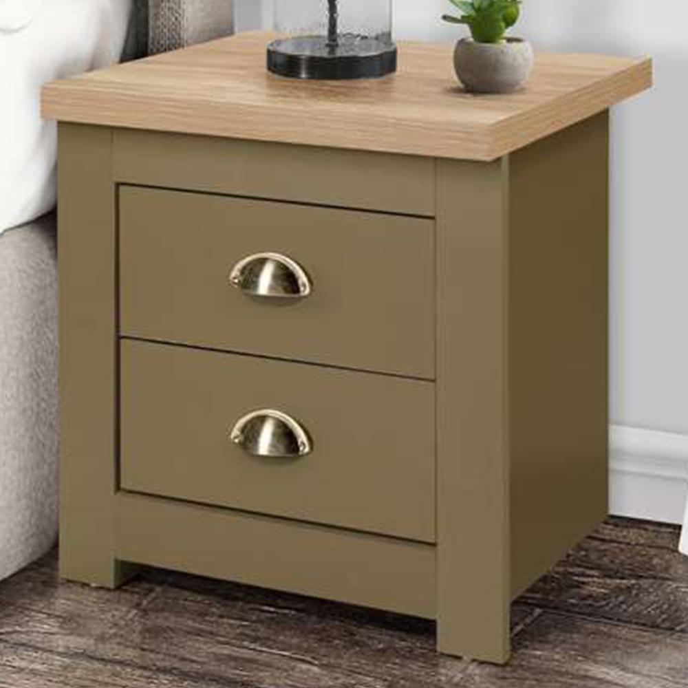 Birlea Highgate 2 Drawer Oak Bedside Table Image 1