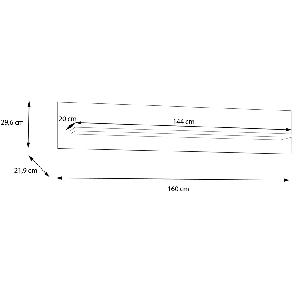 Florence Wensley Light Grey and Oak Wall Shelf Image 8