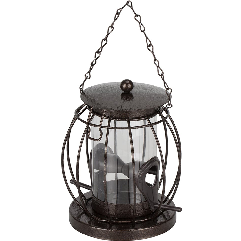 Grey Lantern Shaped Seed Bird Feeder Image