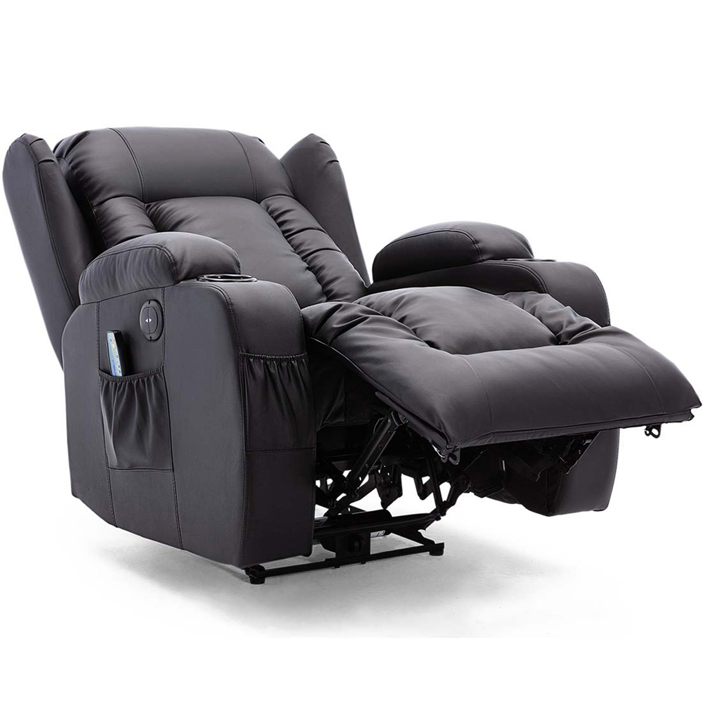 Furniture Online Caesar Black Bonded Leather Electric Recliner Chair Image 4