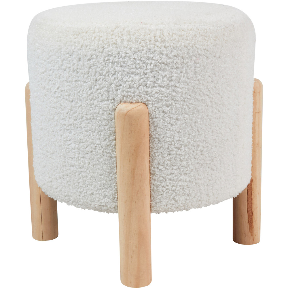 White Nordic Teddy Footstool Image 3