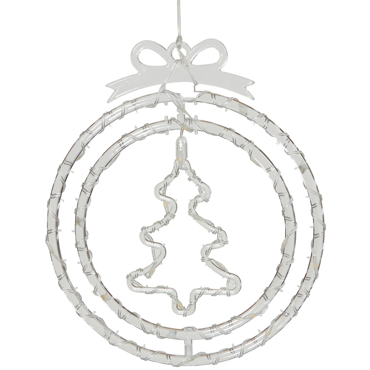 Christmas Tree and Bows LED Curtain Light - White Image 2