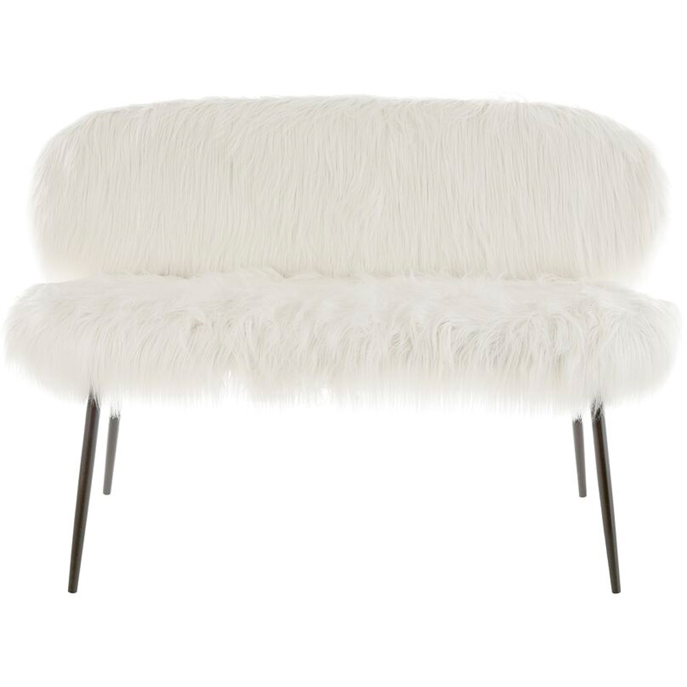 Premier Housewares Sienna Faux Fur 2 Seater Sofa with Black Legs Image 2