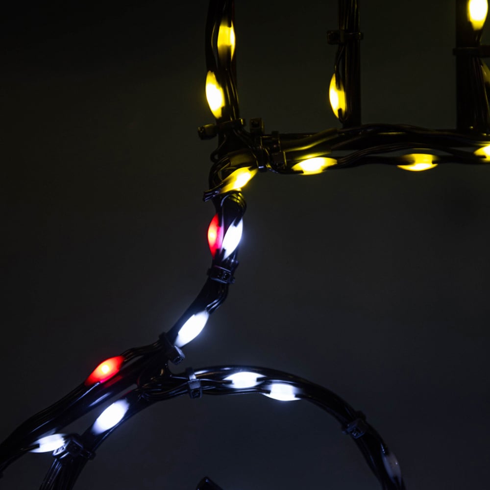 Samuel Alexander Red and White LED Metal Hanging Christmas Bauble Silhouette 78cm Image 4