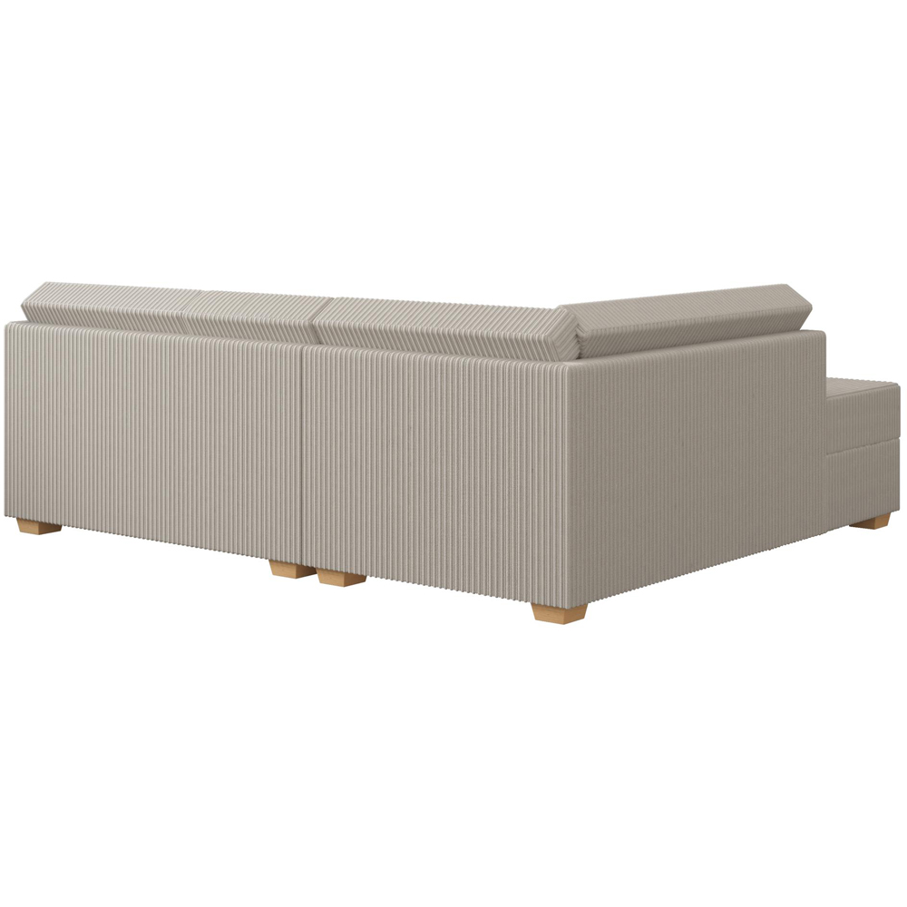 Modo 3 Seater Stone Jumbo Cord Left Hand Fixed Back L-Shape Corner Sofa Image 5